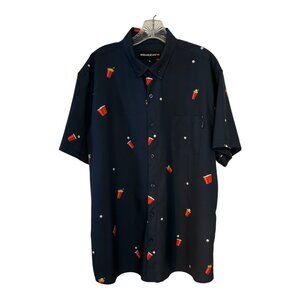 Molokai Surf Co Men’s XL Button-Down Shirt Party Cup Print